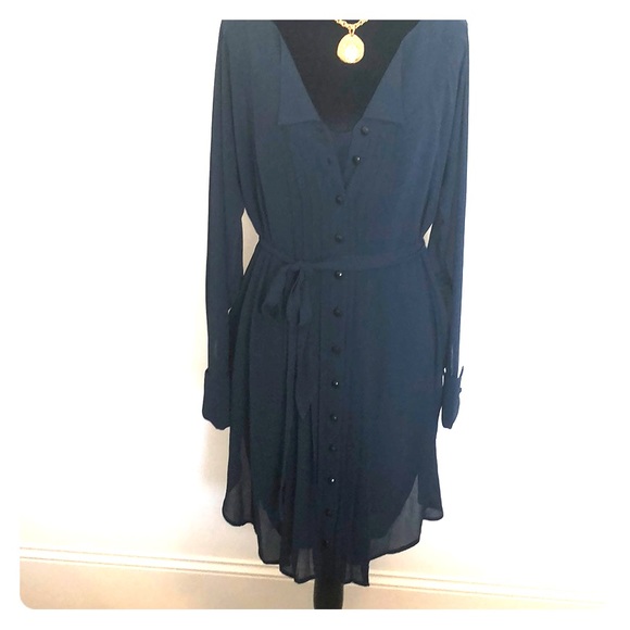 NWT Byron Lars navy shirt dress - Picture 2 of 8